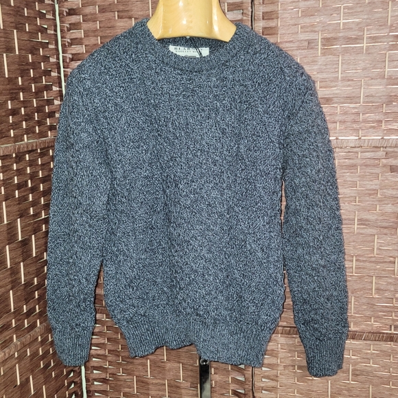 Blarney Woollen Mills Connall Crewneck Aran Sweater Made in Ireland